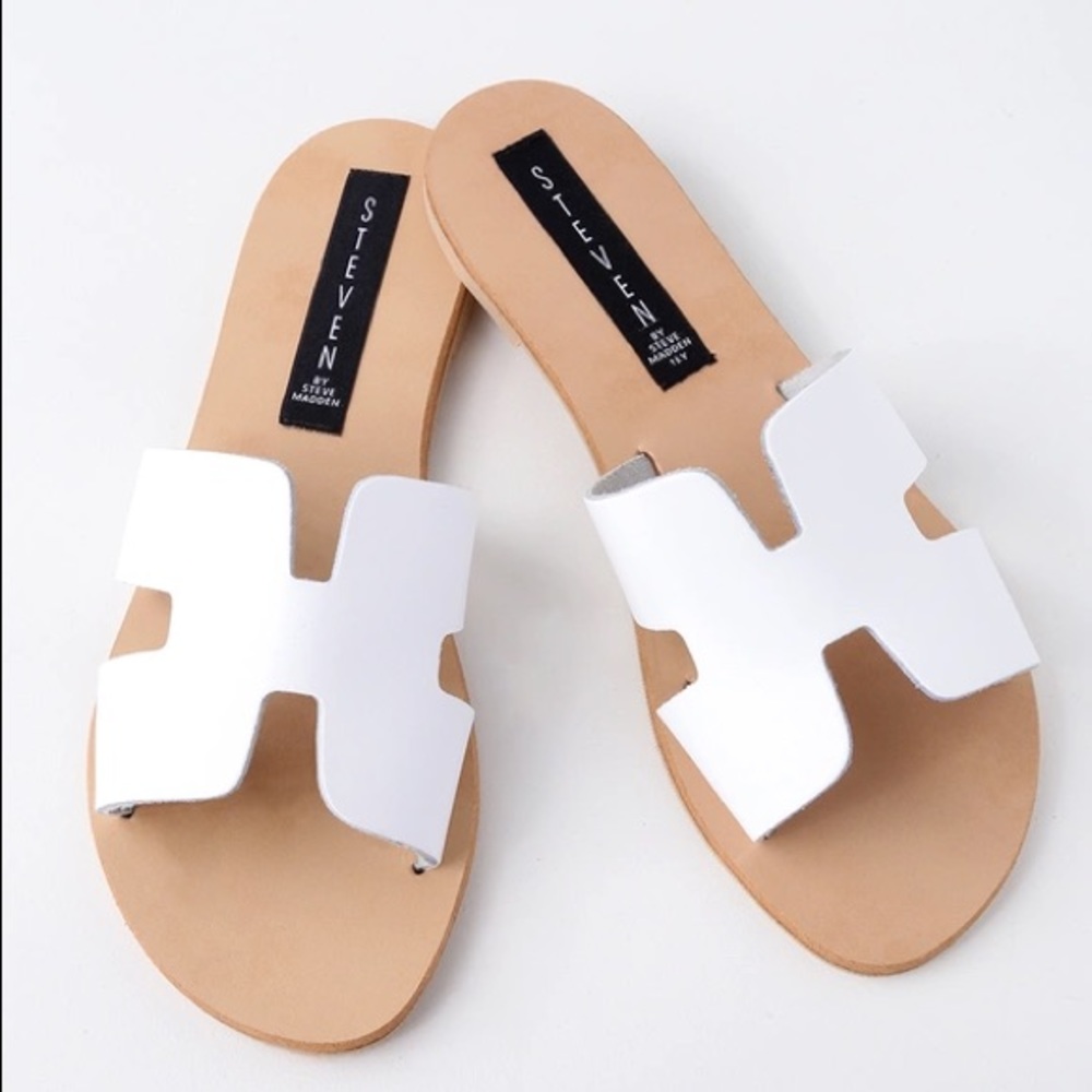 Steven by Steve Madden White Greece Sandals- 8
